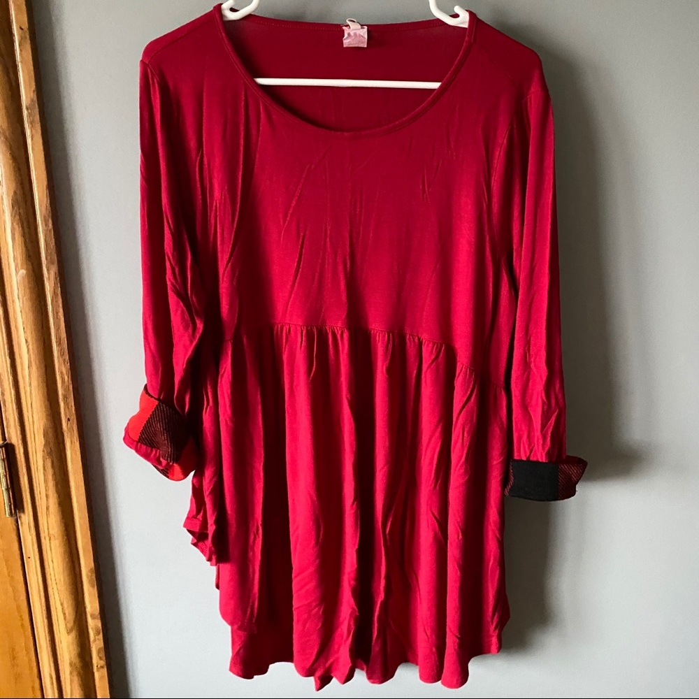 Bellamie red tunic top